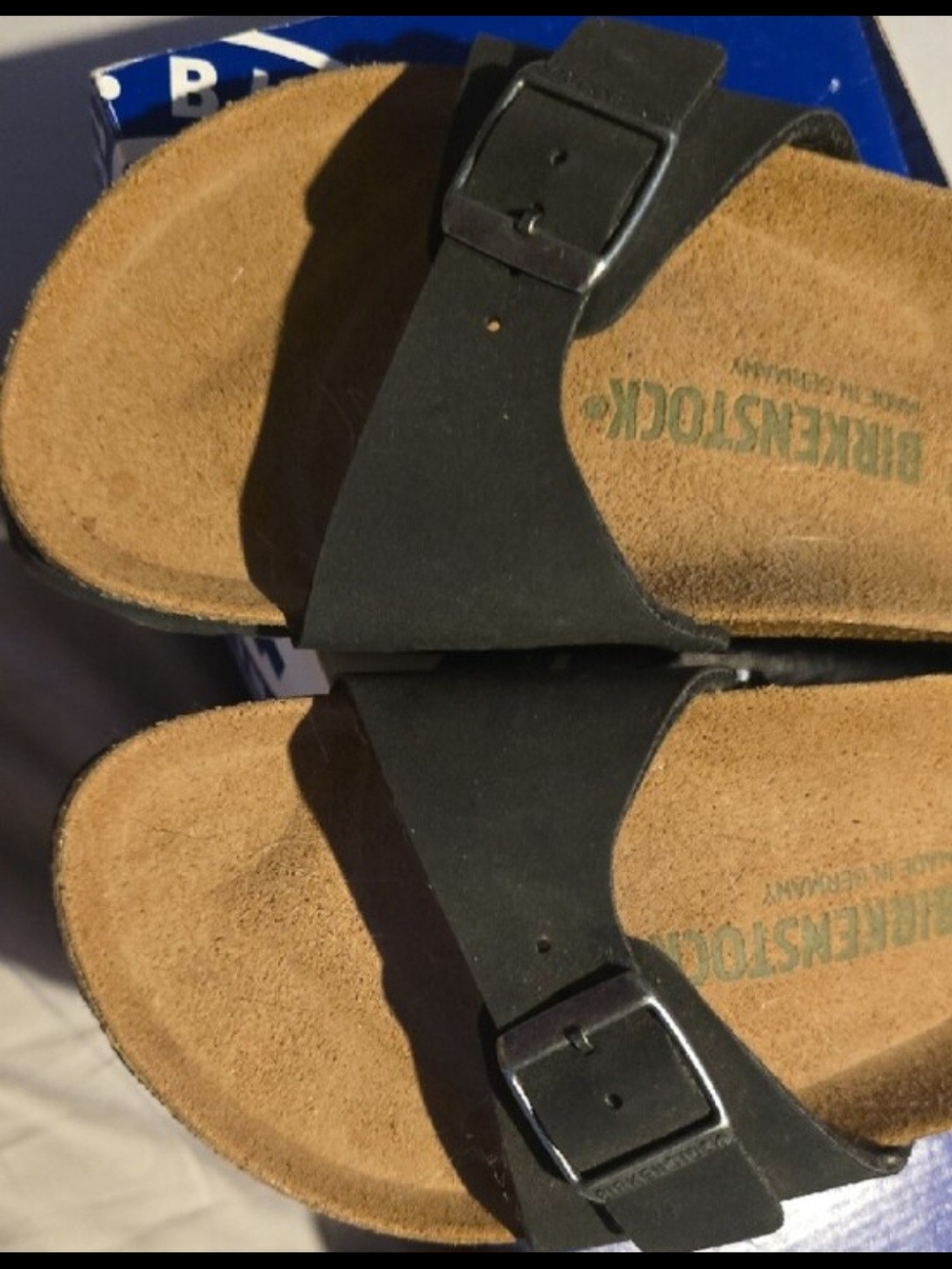 Birkenstock Black Single-Band Suede Slide Sandals - Picture 4 of 4